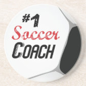 1 Fußballtrainer Grosser Ball Sandstein Untersetzer (Vorne)
