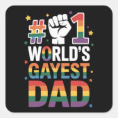 1. Gayest-Vater der Welt LGBT am Sonntag des Vater Quadratischer Aufkleber (Vorderseite)