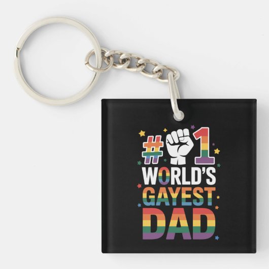 1. Gayest-Vater der Welt LGBT am Sonntag des Vater Schlüsselanhänger (Vorderseite)