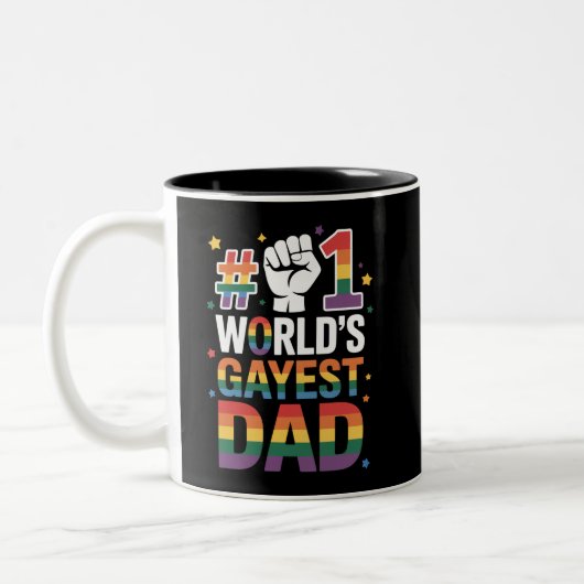 1. Gayest-Vater der Welt LGBT am Sonntag des Vater Zweifarbige Tasse (Links)