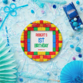 1. Gebäude Blöcke BIRTHDAY Pappteller (Party)