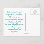 1. Geburtstag 12 Monate Foto Postkarte (Rückseite)