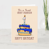 1. Geburtstag, 1. Geburtstag, auf Sweet Blue Cake Karte (Vorderseite)