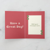 1. Geburtstag 1 heute fügen Fotoname rot grün Karte (Innenseite)