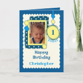 1. Geburtstag 1 heute geben Sie den Fotonamen blau Karte (Vorderseite)