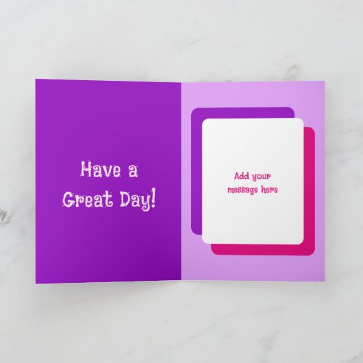 1. Geburtstag 1 heute lila rosa Name Karte (Innenseite)