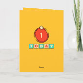 1. Geburtstag 1 heute orangefarbener Name Karte (Rückseite)