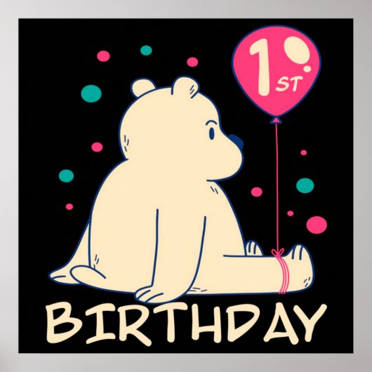 1. Geburtstag | 1 Jahr Baby | Babygeschenk Poster (Vorne)