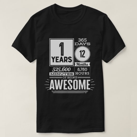 1. Geburtstag 1 Jahr Phantastisch 365 Tage 1 Jahr T-Shirt (Design vorne)