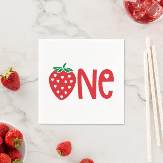 1. Geburtstag 1 Strawberry Serviette (Beispiel)