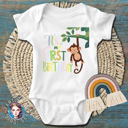 1. Geburtstag Affe Baby Strampler
