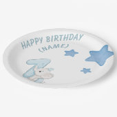 1. Geburtstag (Anpassbarer Text und Name) Pappteller (Schrägansicht)