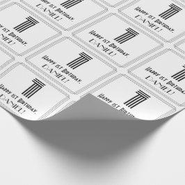 1. Geburtstag: Art Deco Inspiriert Stil "1" + Name Geschenkpapier