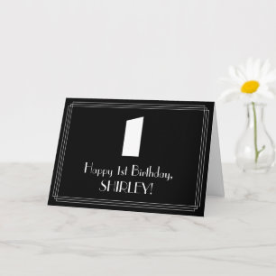 1. Geburtstag: Art Deco inspiriertes Aussehen "1" Karte