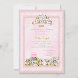 1. Geburtstag Aschenputtel Blush Pink Carriage Einladung