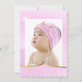 1. Geburtstag Aschenputtel Pink Wagenkuchen Einladung (Rückseite)