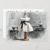 1. Geburtstag Atelier Black & White Style Einladung (Vorne/Hinten)