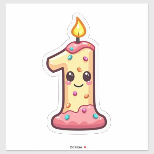 1. Geburtstag Aufkleber (Blatt)