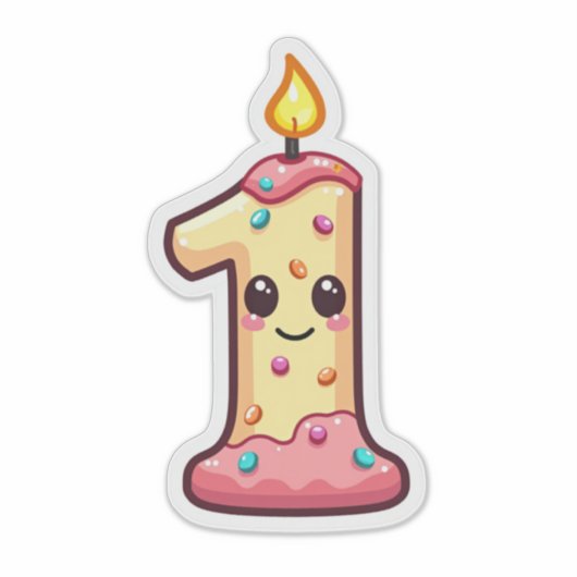 1. Geburtstag Aufkleber (Vorderseite)