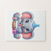 1. Geburtstag Baby Elefant Puzzle (Horizontal)
