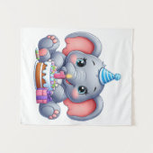 1. Geburtstag Baby Elefant Wandteppich (Vorderseite (Horizontal))