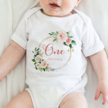 1. Geburtstag Baby GIrl Blush Pink Floral