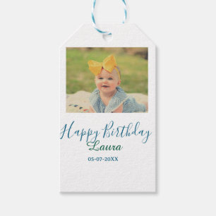 1. Geburtstag Baby Kinder Name Datum Foto hinzufüg Geschenkanhänger