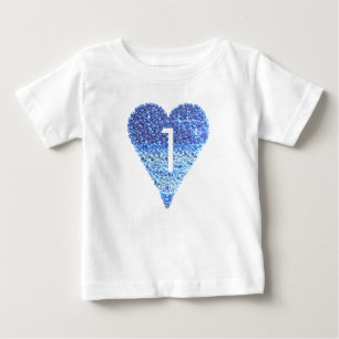 1. Geburtstag Baby Mädchen Kinder Herz Glitter Mäd T-shirt