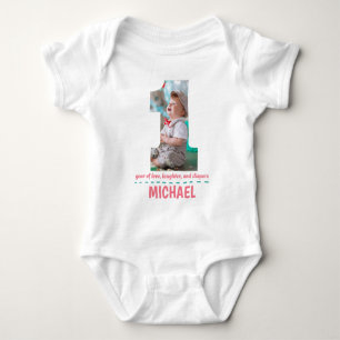 1. GEBURTSTAG BABY SCHLIESSEN CUSTOM-FOTO STRAMPLER
