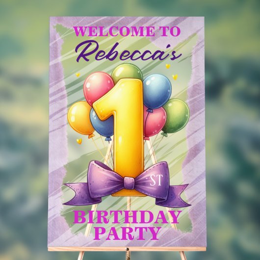 1. Geburtstag Ballon Thema Acrylschild (Neutral)