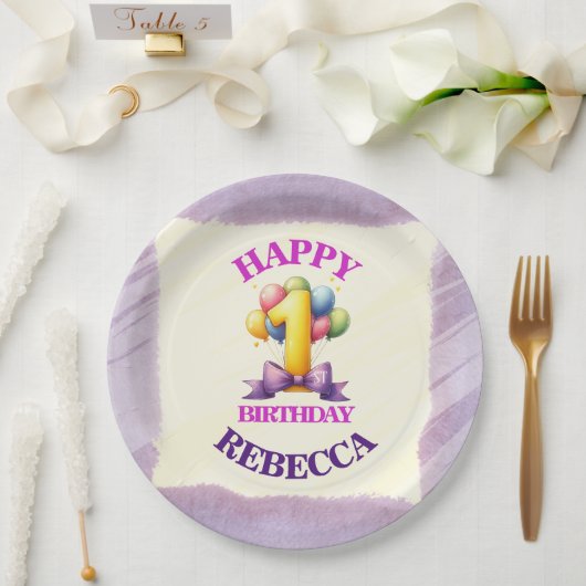 1. Geburtstag Ballon Thema Pappteller (Hochzeit)