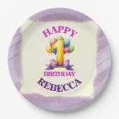 1. Geburtstag Ballon Thema Pappteller (Vorderseite)