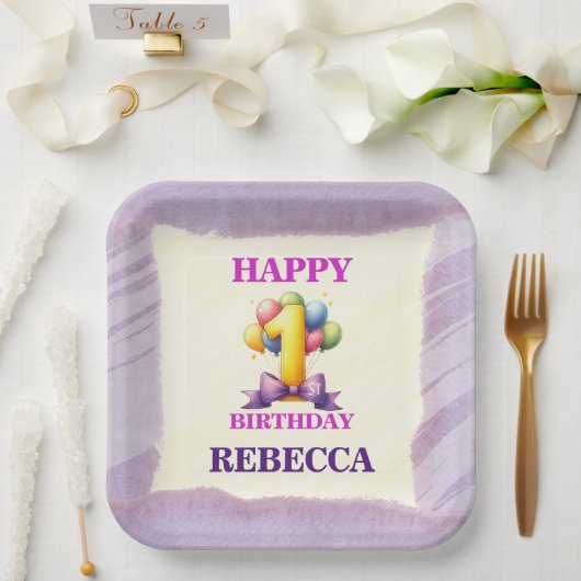 1. Geburtstag Ballon Thema Party-Platte Pappteller (Hochzeit)