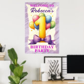 1. Geburtstag Ballon Thema Poster (Heimbüro)