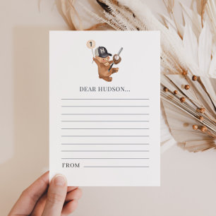 1. Geburtstag Baseballbär - Time Capsule Card Feiertagskarte