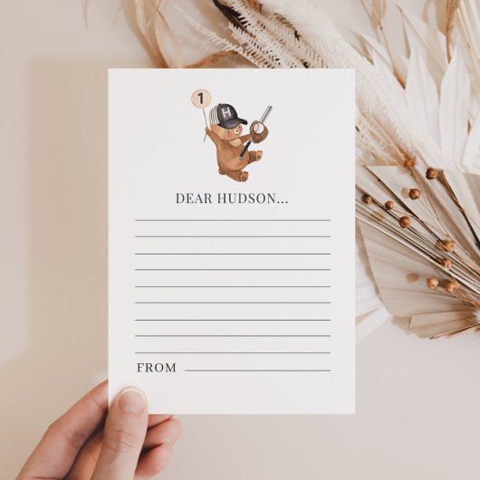 1. Geburtstag Baseballbär - Time Capsule Card Feiertagskarte