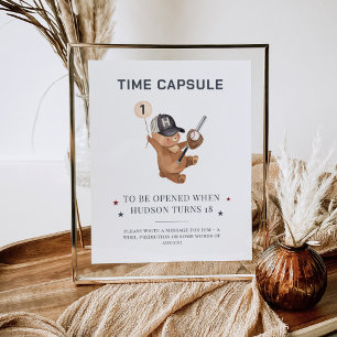1. Geburtstag Baseballbär - Time Capsule Poster