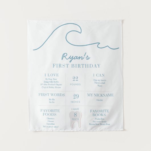 1. Geburtstag Beach Club Der große Meilenstein Fak Wandteppich (Vorderseite)