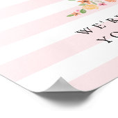 1. Geburtstag Begrüßungszeichen Pink Wasserfarbe F Poster (Ecke)