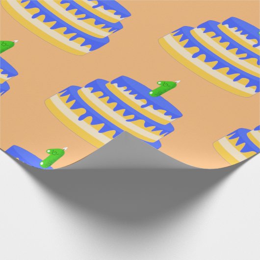 1. Geburtstag Blauer Kuchen Geschenkpapier (Ecke)