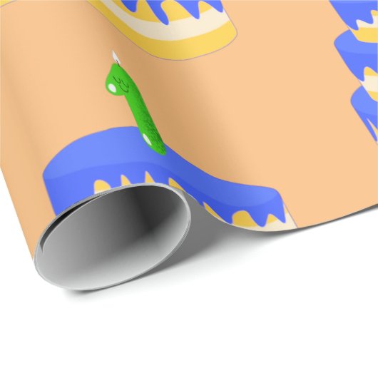 1. Geburtstag Blauer Kuchen Geschenkpapier (Rolleneckpunkt)