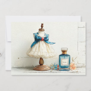 1. Geburtstag Blaues Couture-Parfüm-Thema Einladung