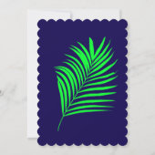 1. Geburtstag Blue Green Palm Leaf Tropical One Einladung (Rückseite)