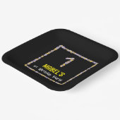 1. Geburtstag: Blumennummer, Individuelle Name, Bl Pappteller (Gewinkelt)