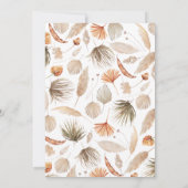 1. Geburtstag Botanisches Pampas Grass Modernes Dr Einladung (Rückseite)