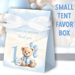 1. Geburtstag Boy Blue Beige Teddy Bear Zent Geschenkschachtel