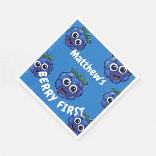 1. Geburtstag Boy Blue Berryfirst Serviette (Ecke)