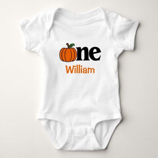 1. Geburtstag Boy Fall Pumpkin Personalisiert Baby Strampler (Vorderseite)