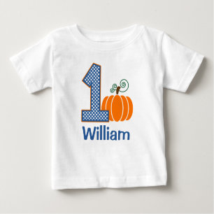 1. Geburtstag Boy Fall Pumpkin Personalisiert Baby T-shirt
