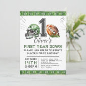 1. Geburtstag Boy Football Einladung bearbeitbar (Stehend Vorderseite)